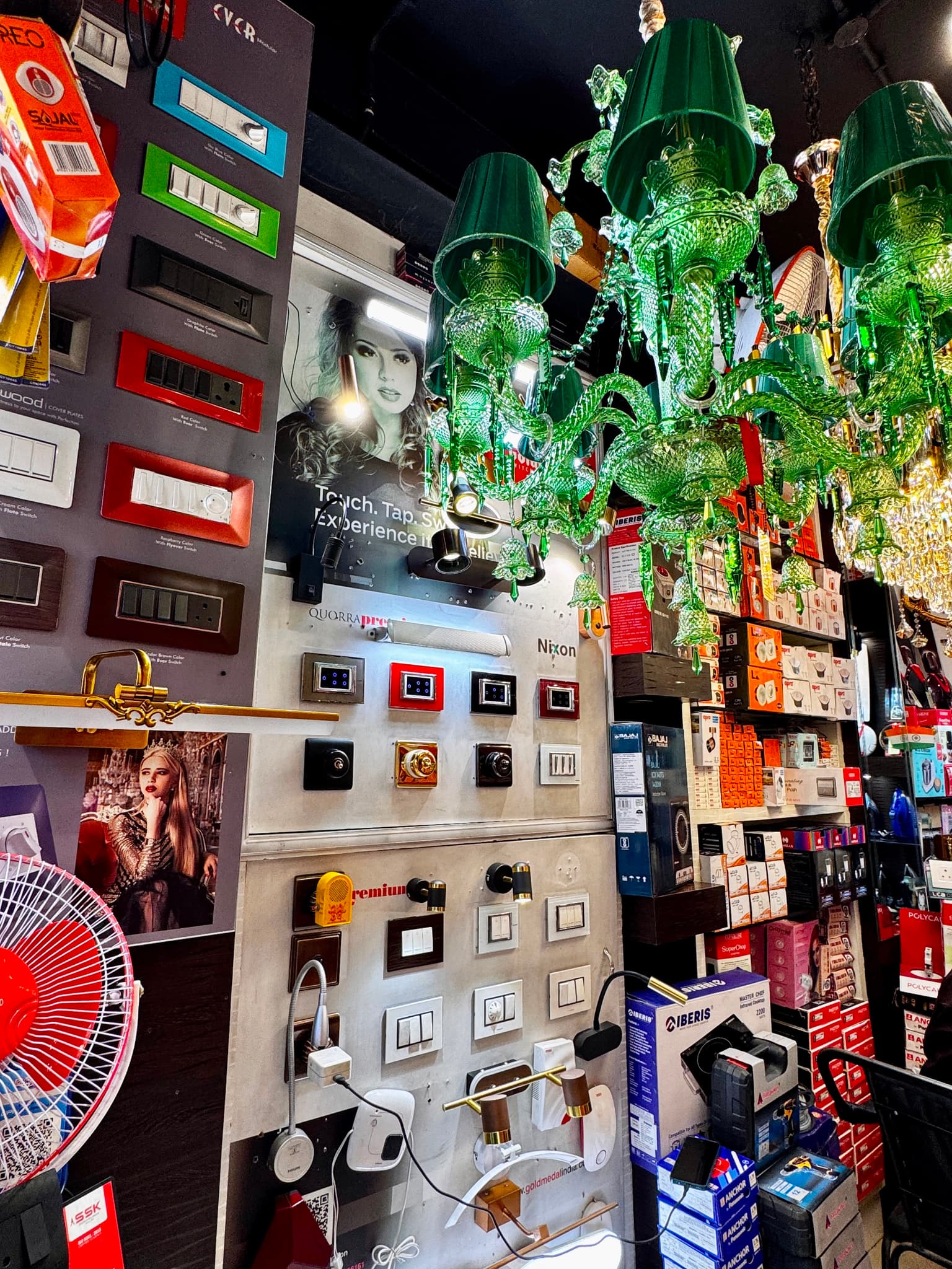 Interior of Sukeja Enterprises electrical showroom in Chamba
